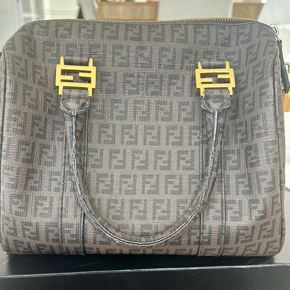 Fendi Brown and Gold Satchel with Monogram Pattern - Picture 1 of 7